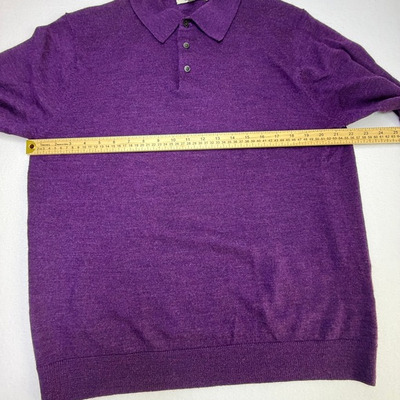 Turnbury 100% Extra Fine Merino Wool Polo Sweater Mens Large Plum Purple Knit - Picture 13 of 13